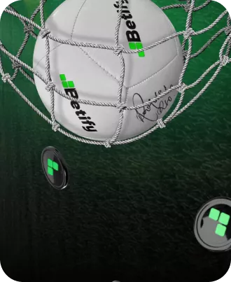 Betify but marqué dans un filet avec jetons volants